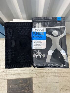 PowerLix Compression Knee Brace - Size Large - Black/Grey 3D Weave Support